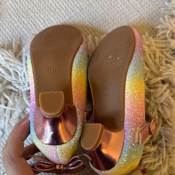 Sparkly Multicolor Kids Dress Shoes with Bow - Picture 4 of 4